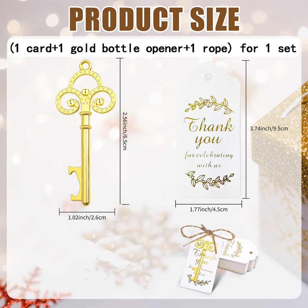 30/10/5Pcs Key Bottle Openers with Thank You Tag Vintage Beer Wine Opener Souvenir Gift for Guests Wedding Party Favors Zpaxo