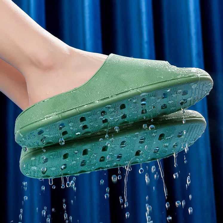 Anti-slip Quick-drying Slippers Thick-soled Bathroom Leakage Design
