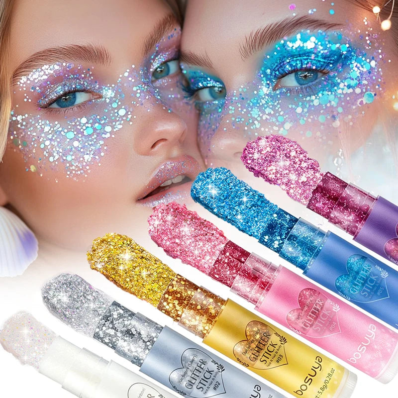 Halloween Sequins Glitter Stick Long-lasting Sparkling Shimmer Face Zpaxo