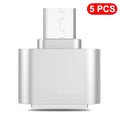 USB 3 0 Type-c 2 OTG Adapter Samsung Huawei Xiaomi Honor Redmi OPPO Zpaxo 5PCS-Silvery
