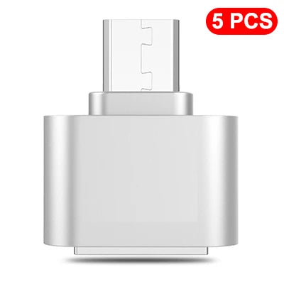 USB 3 0 Type-c 2 OTG Adapter Samsung Huawei Xiaomi Honor Redmi OPPO Zpaxo 5PCS-Silvery
