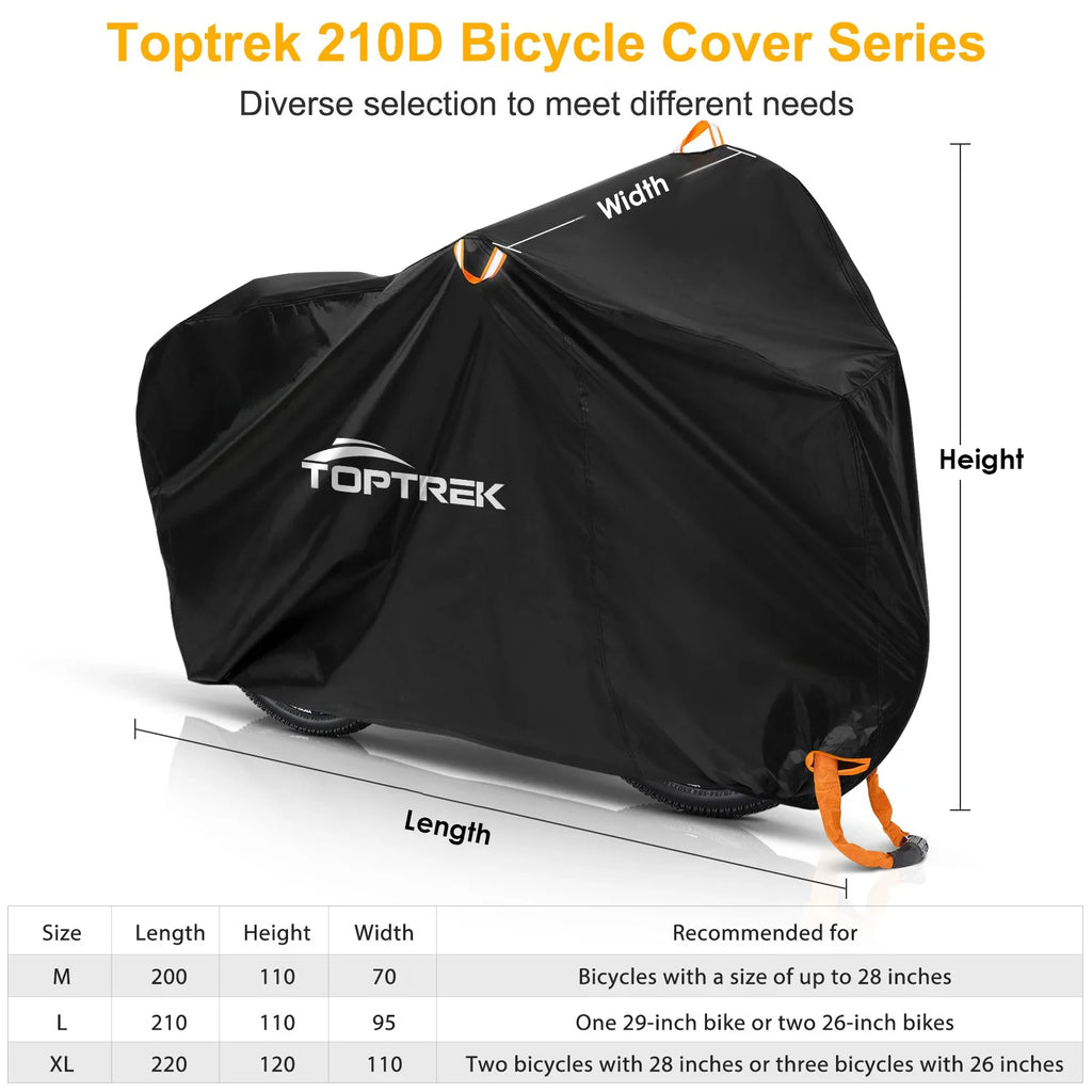 Toptrek Bike Cover 210D High Quality Bicycle Protector Multipurpose Rain Snow Dust Waterproof All Weather Protective Covers Zpaxo