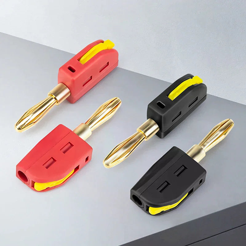 Portable 32A 4mm Banana Plug High Current Quick Connect Gold-Plated Banana Connectors Audio Copper Speakers Amplifier Zpaxo