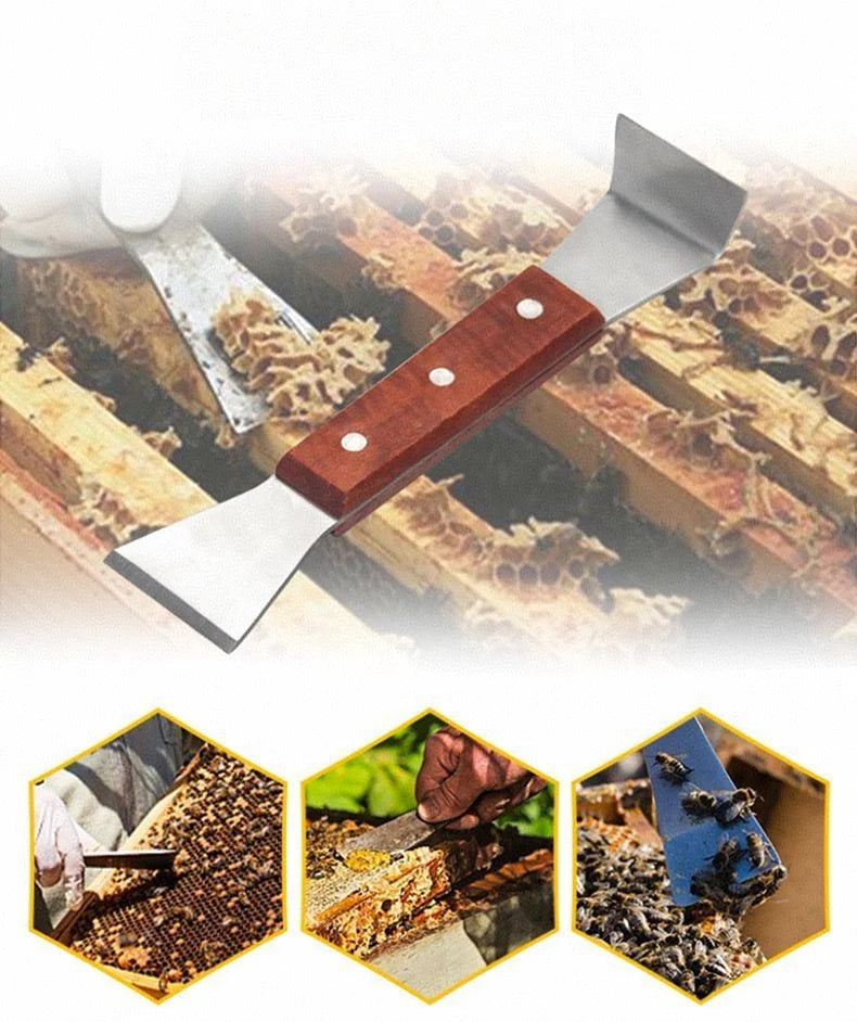 Stainless Steel Beekeeping Cleaning Knife Half Bending Scraper Bee