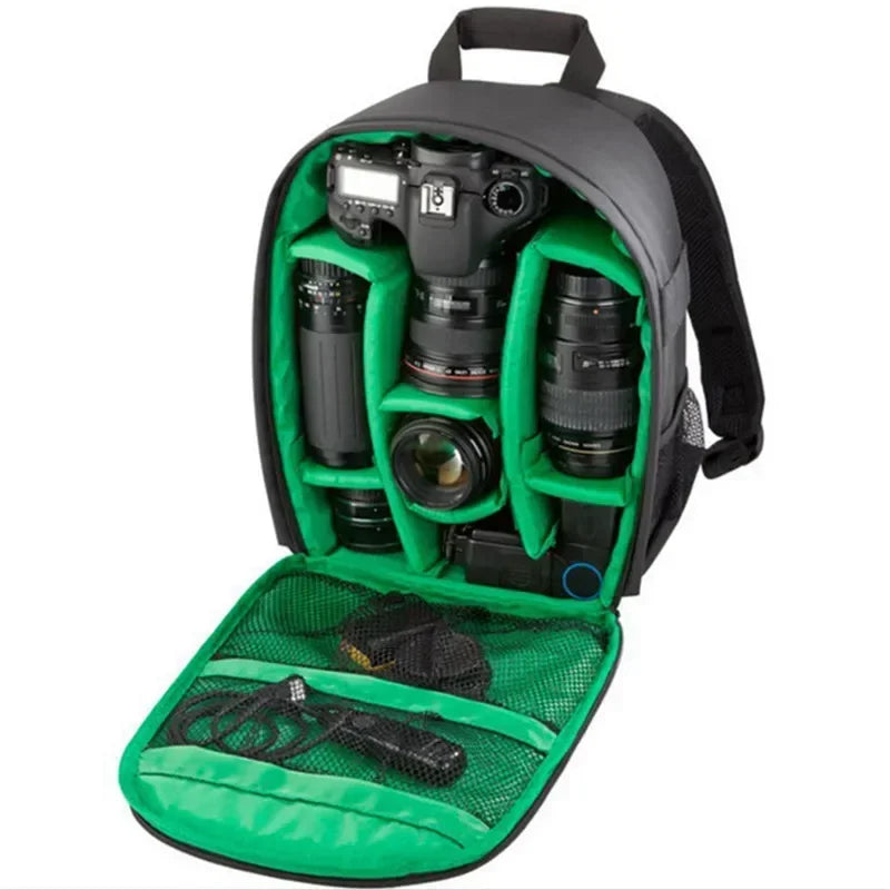Outdoor Camera Backpack Video Digital Shoulder Camera Bag Waterproof Photo Knapsack Case DSLR For Canon Nikon Sony Olympus Fuji Zpaxo green