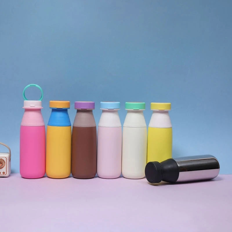 Cross-border New Dual-drinking Milk Tea Cup, 304 Stainless Steel Vacuum Insulated Cup, Detachable Handheld Children's Water Cup Zpaxo