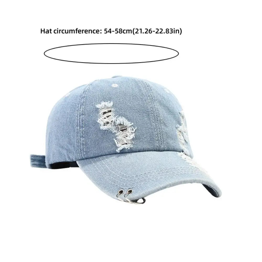 Fashion Adjustable Denim Baseball Cap Sun Protection Solid Color Sun Visor Hat Korean Peaked Caps Men Zpaxo