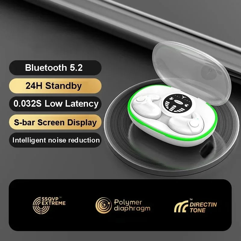 Invisible Sleep Earphones Bluetooth 5 3 Headphones TWS Wireless Zpaxo MD558-White