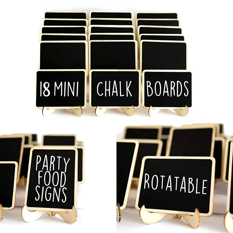 20PCS Mini Chalkboard Signs With Easel Wedding, Birthday Parties, Message Board Signs And Event Decor Wooden Place Cards Zpaxo