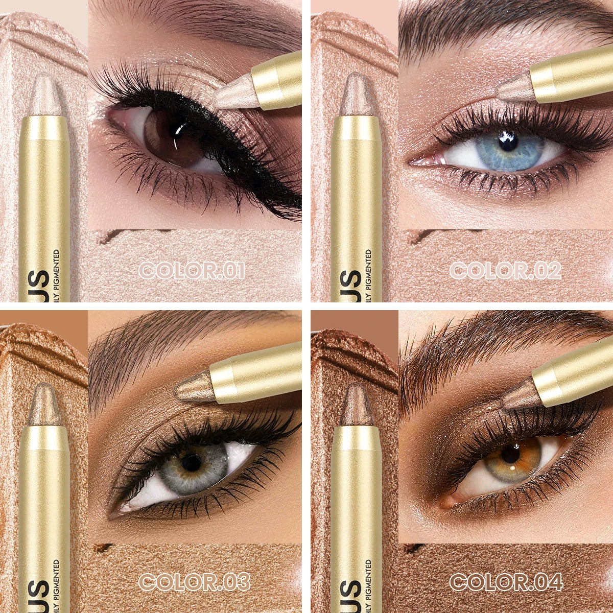1PC Stunning Multi-color Eye Shadow Sticks - Long-lasting, Waterproof, Easy To Apply, Anti-smudge, Pearlescent Glitter Finish Zpaxo