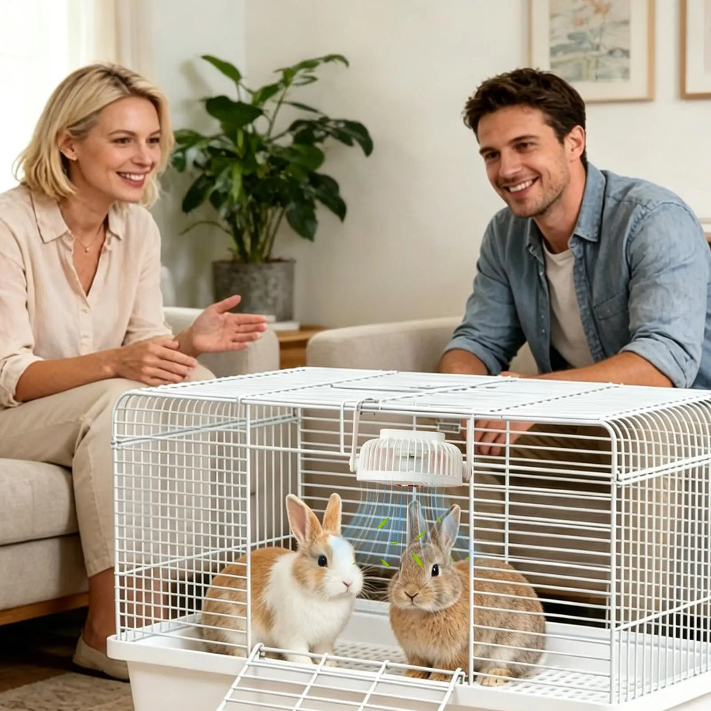 Bunny Cooling Fan Portable No-drill USB Rechargeable Hamster Summer