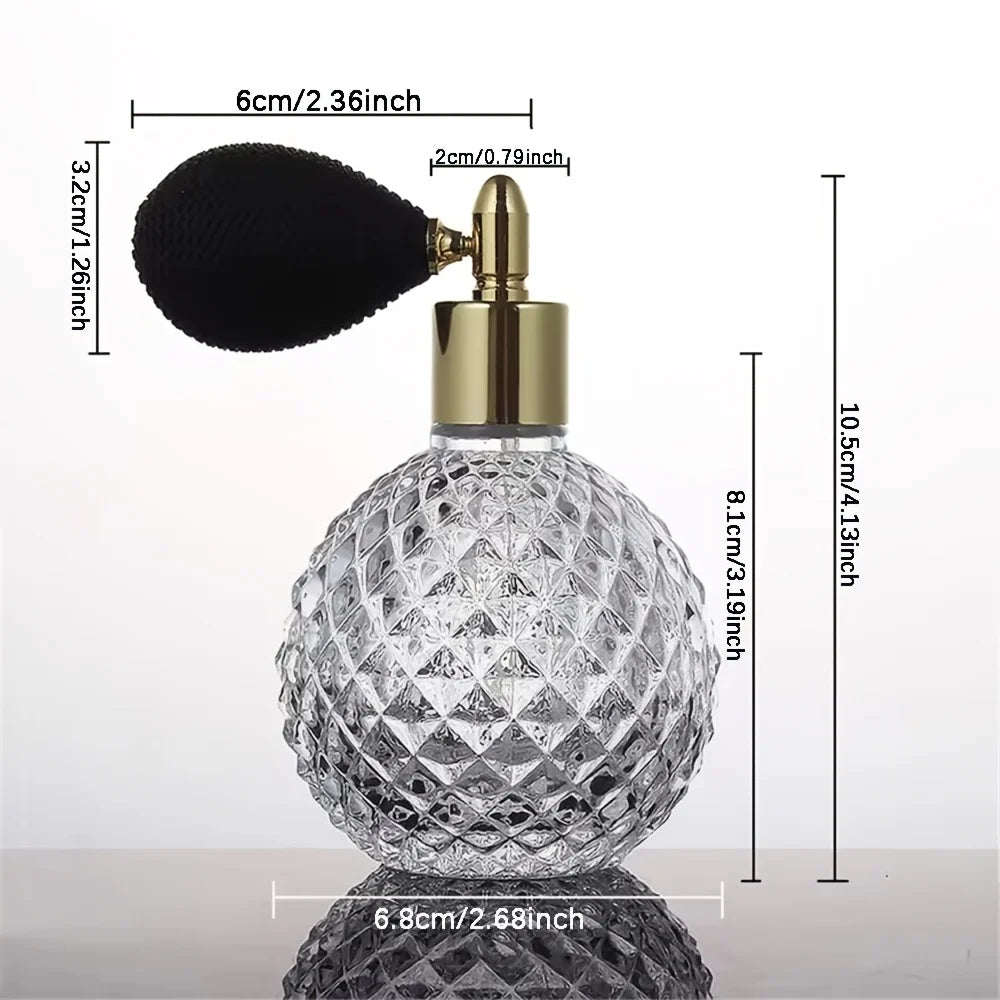 Portable Vintage Crystal Glass Perfume Bottle Airbag Atomizer Empty Zpaxo