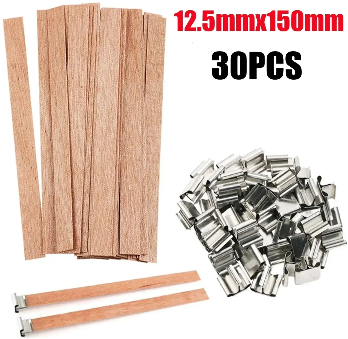 Handmade Soy Wax Candles Wooden Wicks DIY Aromatic Single Wick Design Zpaxo M-30PCS