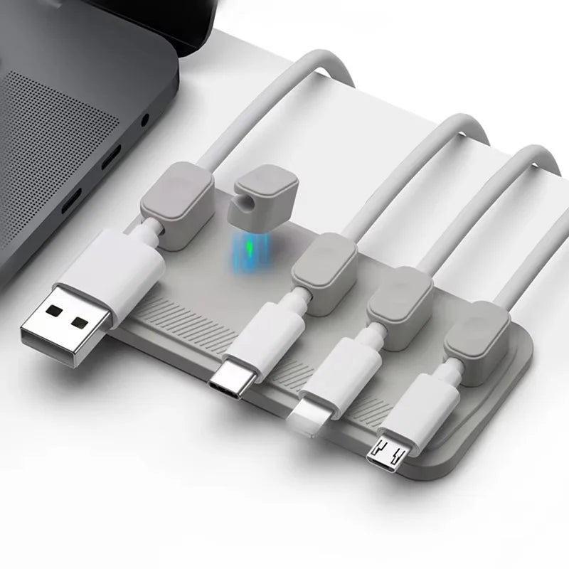 Self-adhesive Silicone Magnetic Cable Organizer USB Data Charging