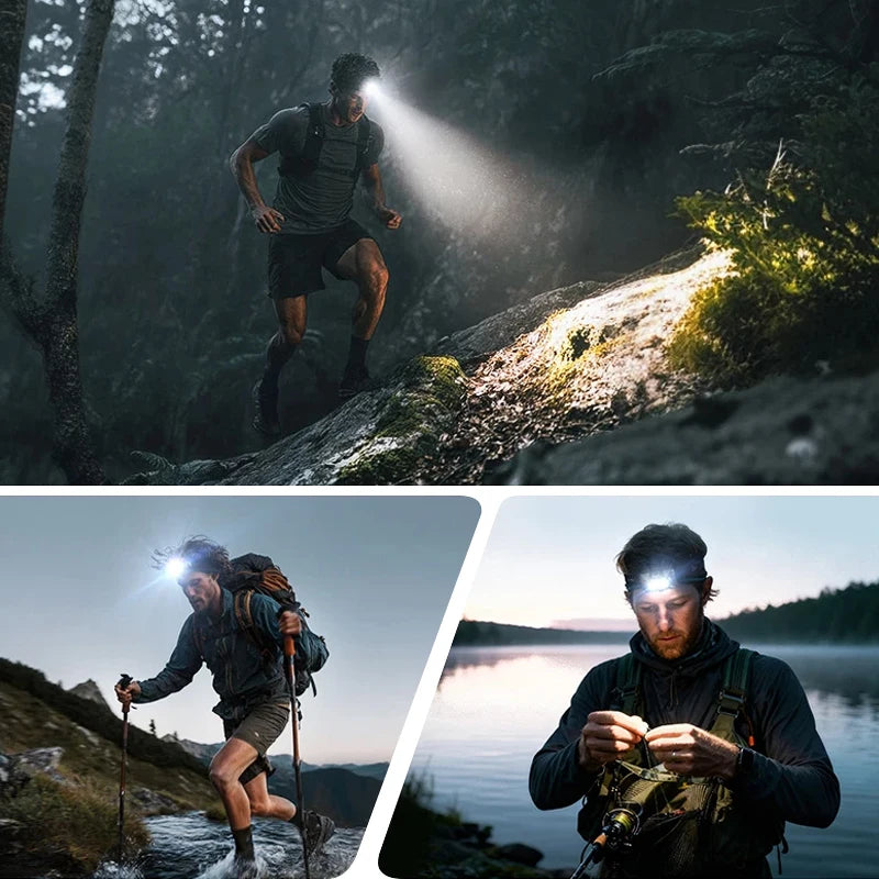 Outdoor ABS Headlights Night Fishing Lighting Mini Wave Sensing Head