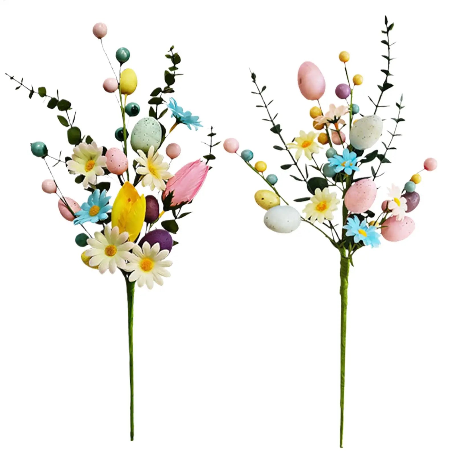 Easter Egg Stems Artificial Flowers Spring Home Decor Vase