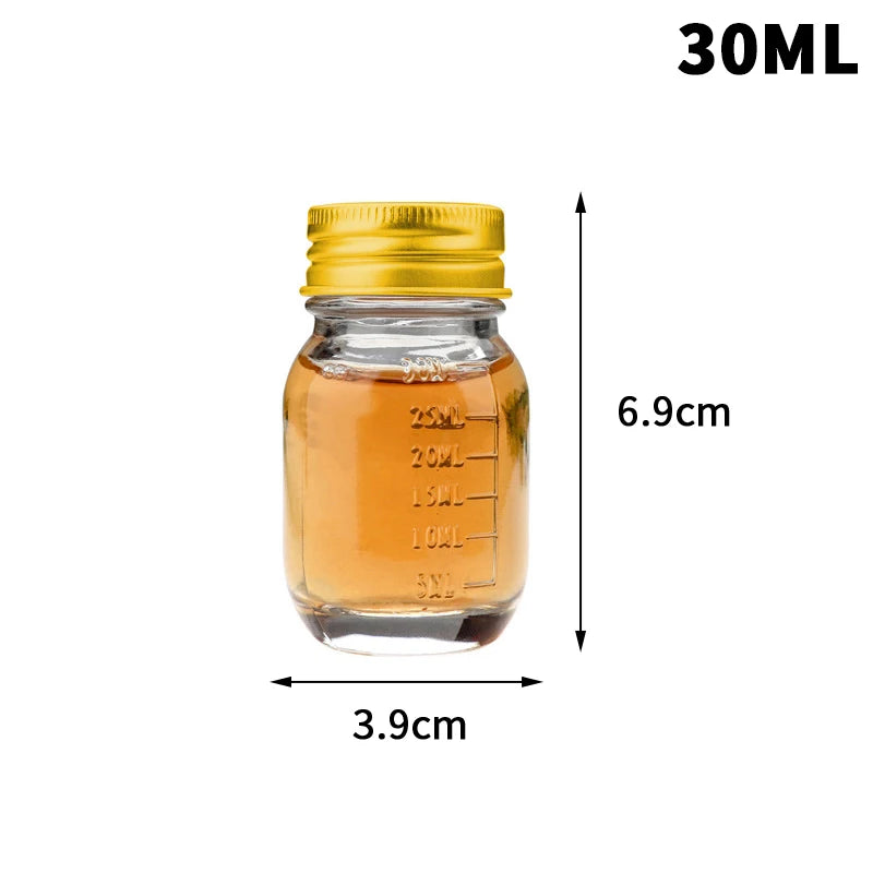 Glass Bottle Small Lid Medicine Powder Capsule Gold Silver Zpaxo 30ML Gold