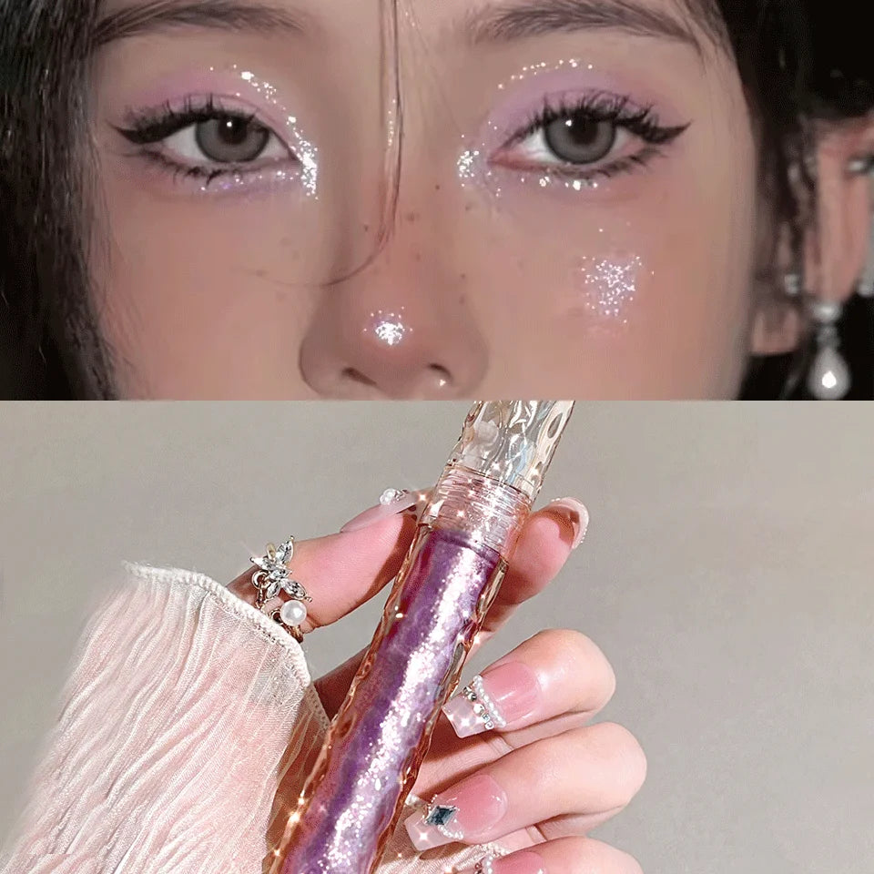 Halloween Glitter Eyeshadow Liquid - Glossy glitter long-lasting singlecolor tiny sparkling shimmer eyeshadow for festive makeup Zpaxo