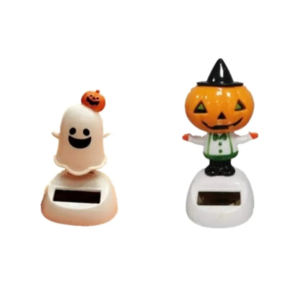 Solar Power Halloween Ghost Toys Funny Swinging Shaking Head Dolls Zpaxo