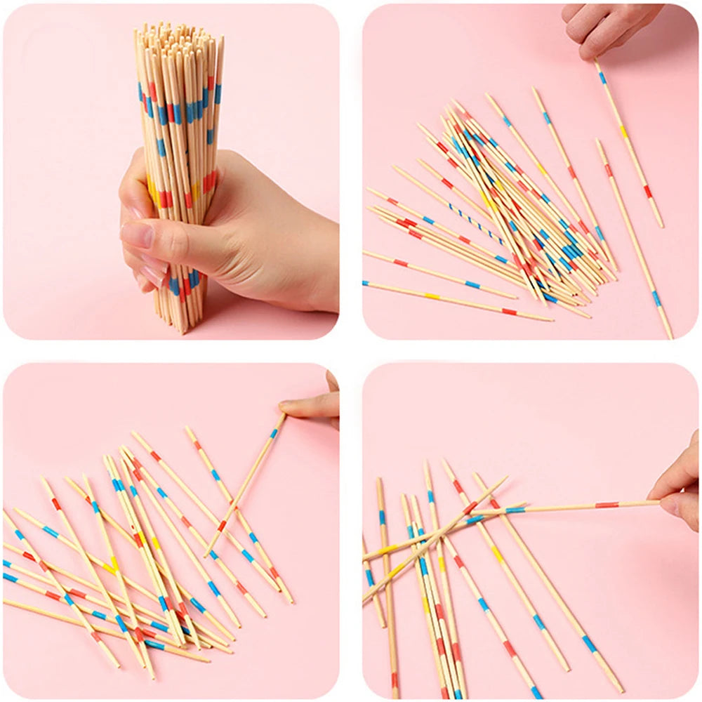 Pick Up Sticks Table Game Wooden Pick up Classic Game Mikado Spiel for Adults Kids Fun Party Family Game Zpaxo