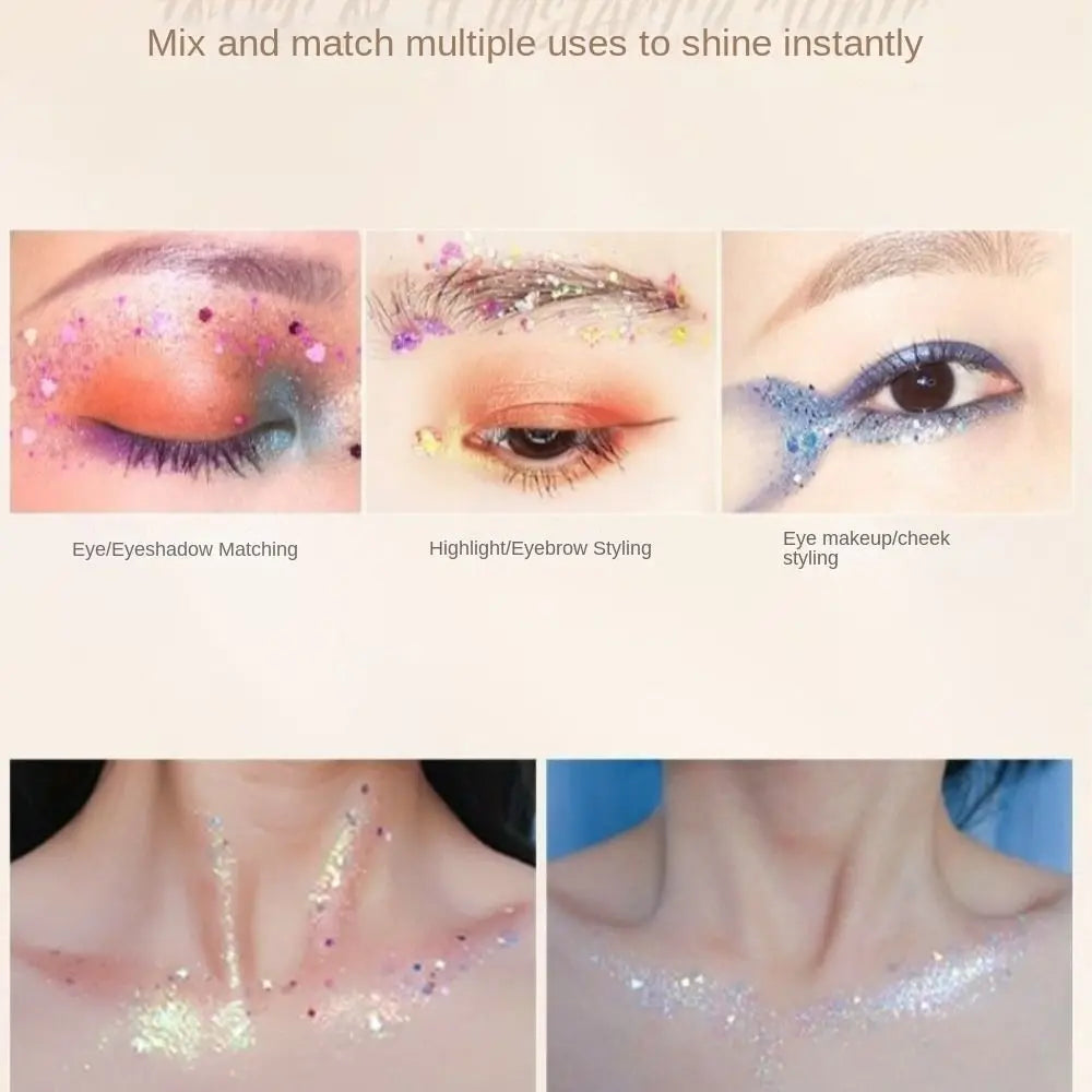 Sparkly Colorful Eye Glitter Gel Heart Star Moon Sequins Face Hair Zpaxo