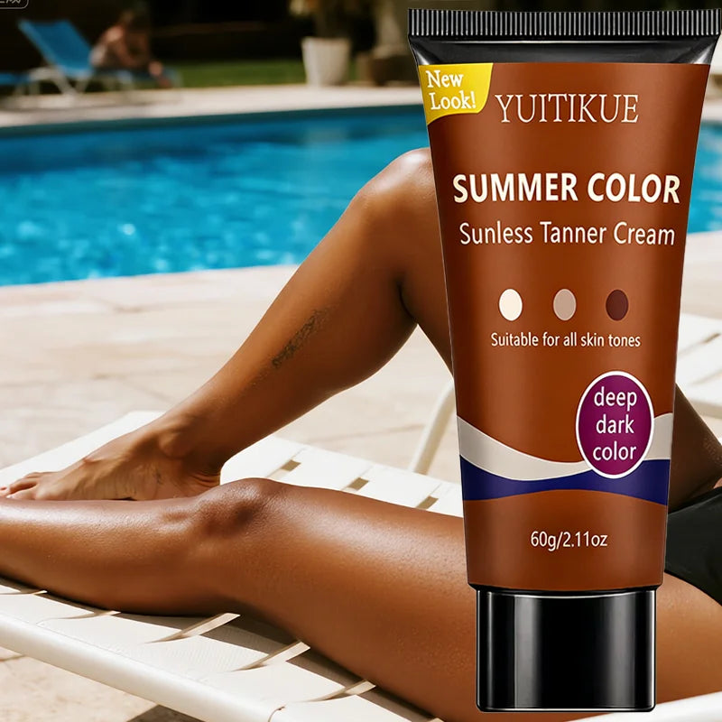 YUITIKUE Self Tanner – Clear Formula, Natural Deep Dark Glow 60g Self Tanner Zpaxo