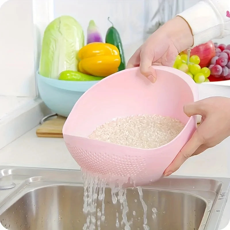 Kitchen Washing Basket Plastic Drainage Colander Rice Vegetables