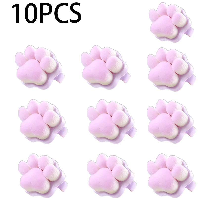 1- Cat's Paw Manicure Dust Clean Brush Finger Ring Duster Soft Hair Zpaxo 10PCS Purple