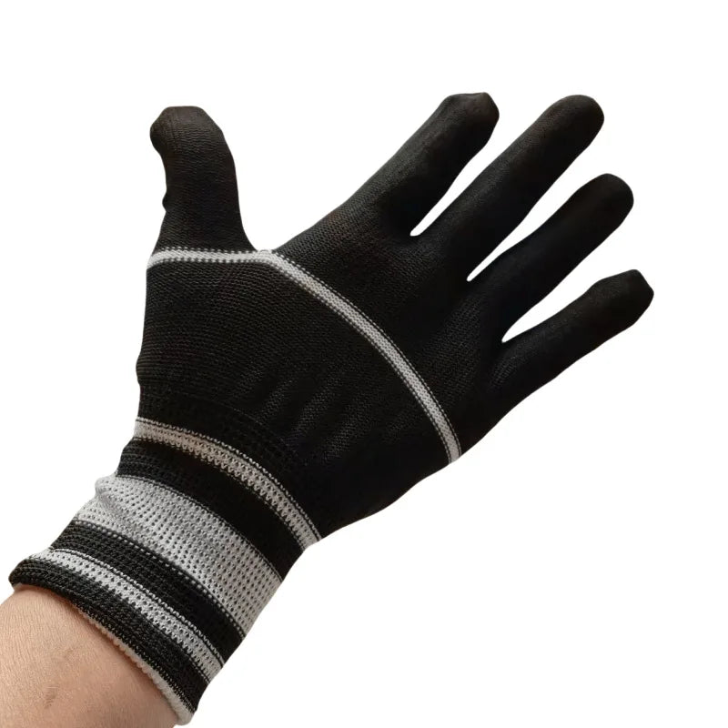 Breathable Soft Stretch Nylon Work Gloves Durable Moisture-wicking Zpaxo Black 12Pairs