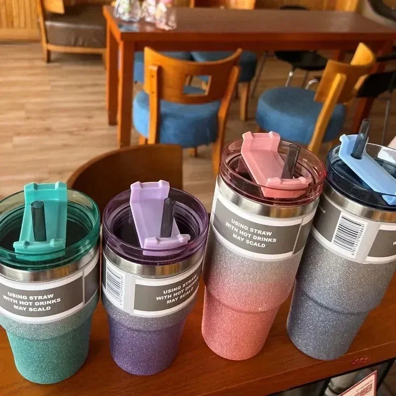 304 Diamond-painted Stainless Steel Cup Gradient Car Insulation Cold Zpaxo