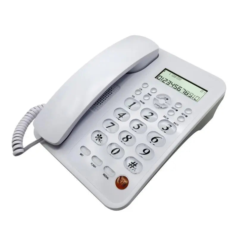 652F Corded Landline Phone Big Button Phones Fixed Telephone Office Zpaxo White CN