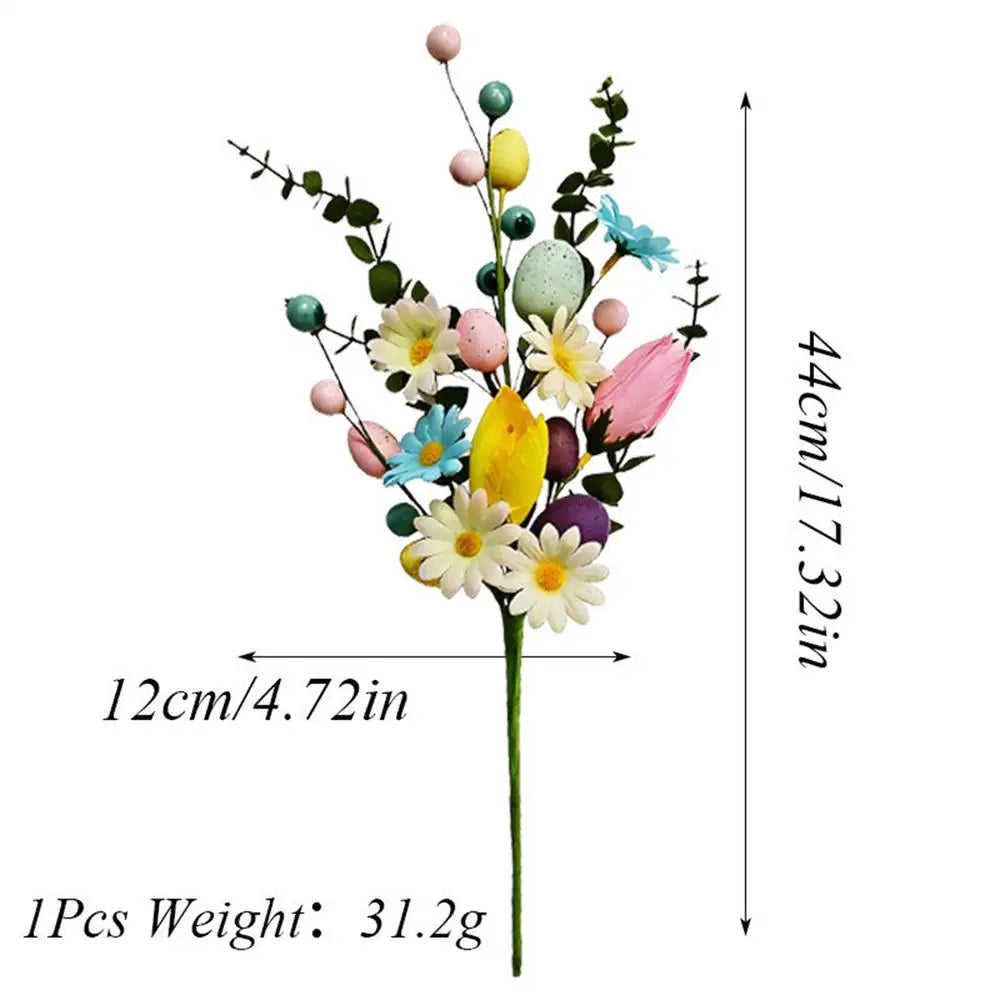 Easter Egg Stems Artificial Flowers Spring Home Decor Vase Zpaxo B