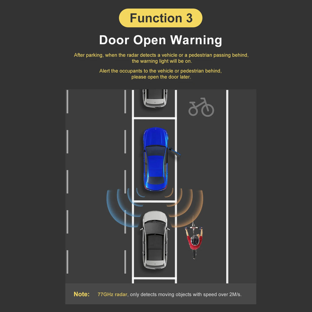 Car BSD Blind Spot Monitoring System 24GHz Microwave Radar Detection