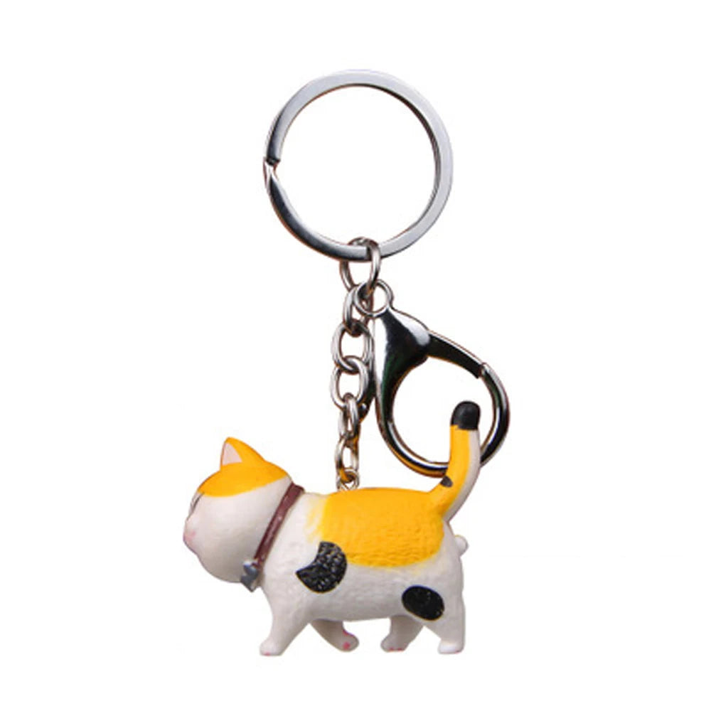 Lovely Cartoon Animal Cute Japanese Cat Kitten Key Chain Cat Keyring Bag Hanging Pendant Keychain Zpaxo 3-1pc