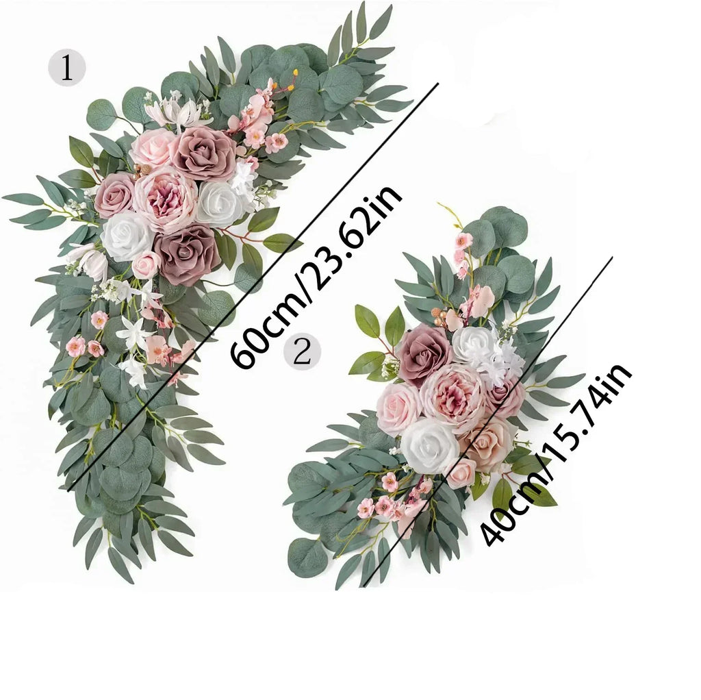 Romantic White Artificial Wedding Flowers Arch Welcome Sign Decor