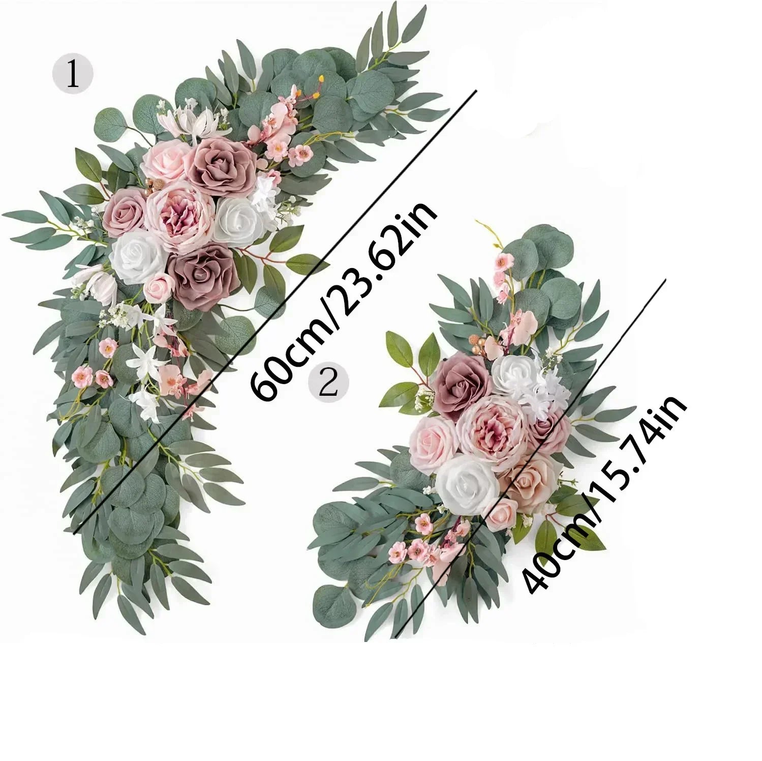 Romantic White Artificial Wedding Flowers Arch Welcome Sign Decor