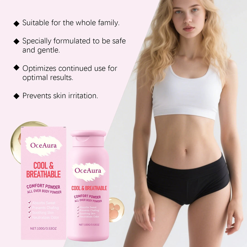 OceAura Talc-Free Body Powder – Anti-Chafe & Moisture Absorbing Body Powder Zpaxo