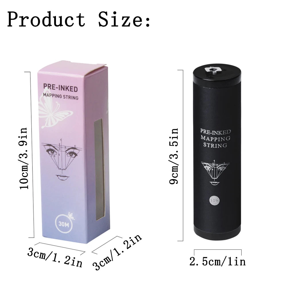 30M Premium Brow Mapping String Microblading Pre-inked Eyebrow Marker Zpaxo