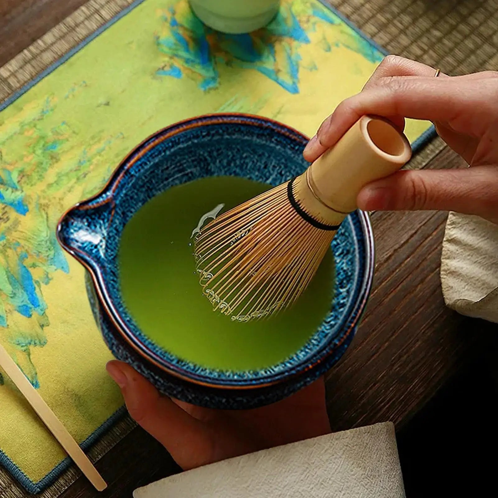 Japanese Matcha Tea Safe Bamboo Whisk Teaspoon Sets Bowl Holder