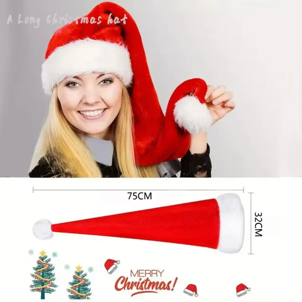 Super Long Velvet Santa Hat – Unisex Christmas Hat Gift Christmas Hat Zpaxo