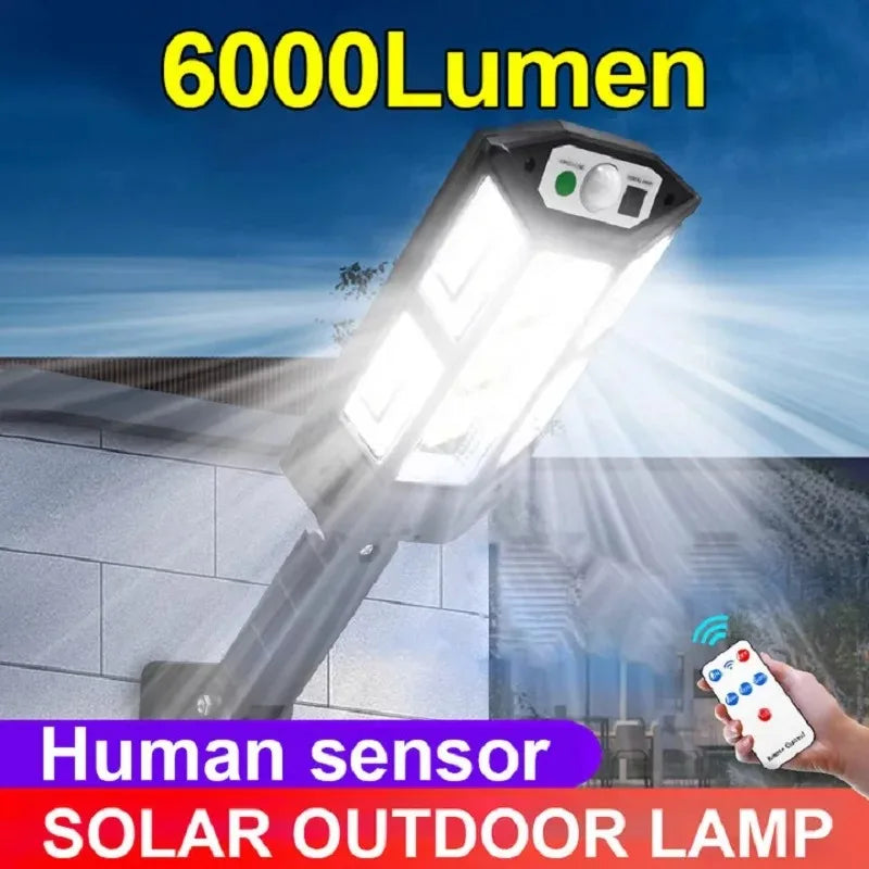 6000lm Solar Street Light | Motion Sensor, Remote, IP65