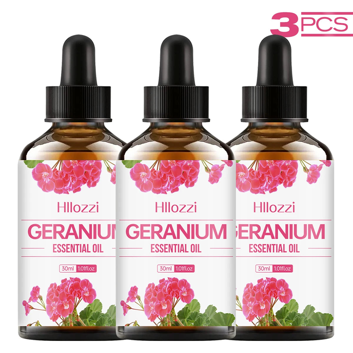 Plant Essential Oil 3 Fruit Aromatherapy Soap Making DIY Multi Zpaxo GERANIUM 3PCS 30ml