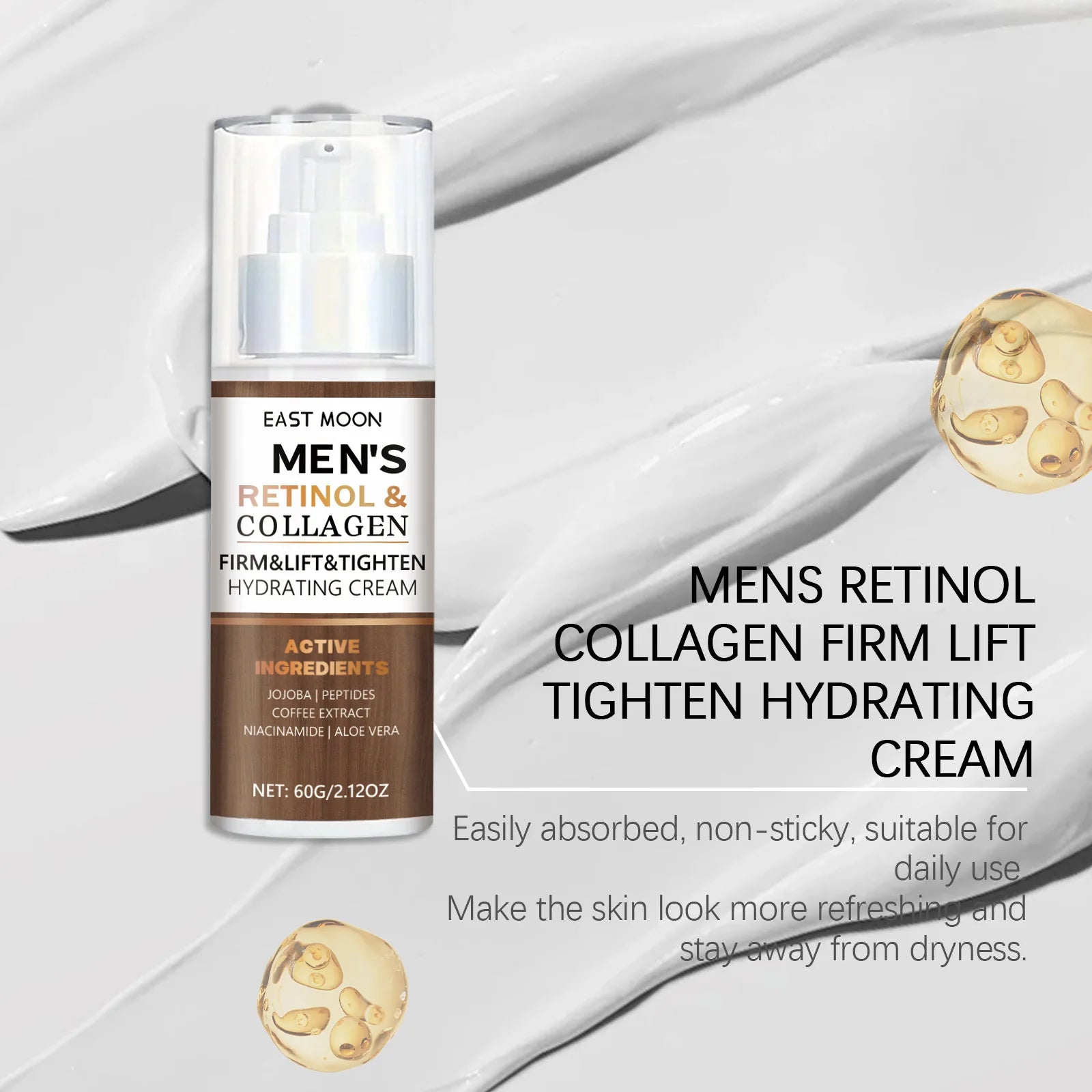 Men's Retinol Collagen Moisturizer Anti-aging Face Cream Help Reduce Zpaxo