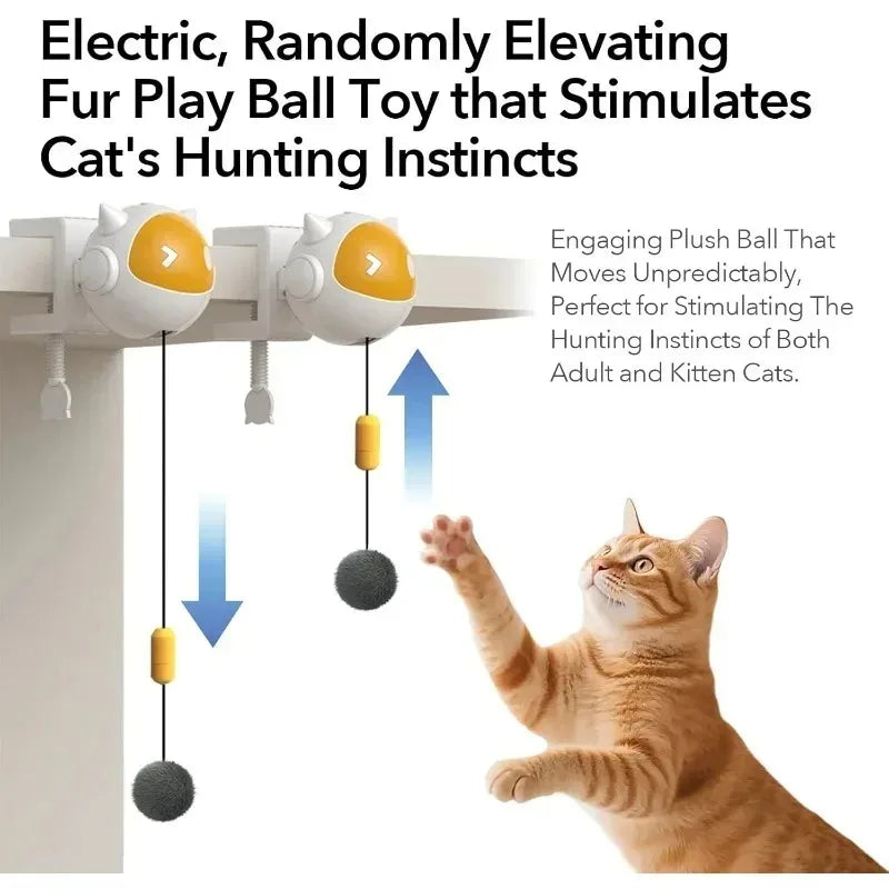 Electric Rising & Falling Plush Ball Interactive Cat Toy