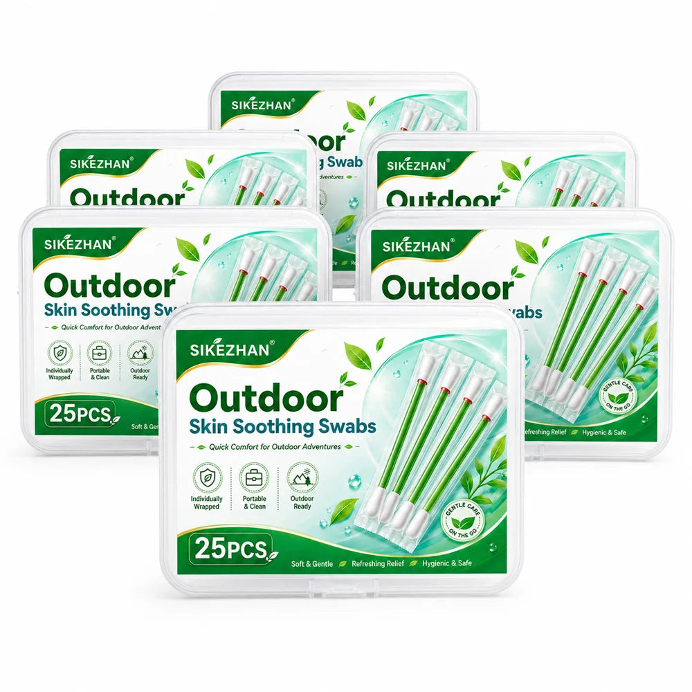 SIKEZHAN Outdoor Camping Refreshing Body Care Swabs Disposable Cooling Skin Comfort Sticks for Hiking Travel Picnic 25PCS Zpaxo 6 box