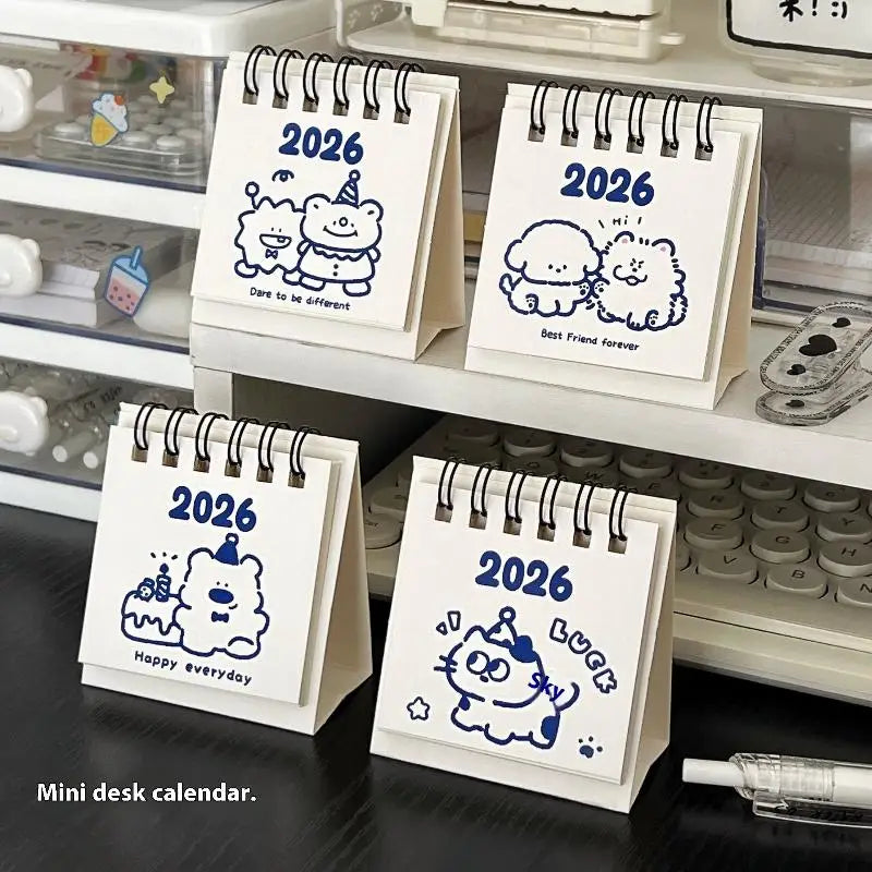2026 Cute Mini Calendar Office Desktop Decoration Small Ornament Calendar Calendar Plan Book Zpaxo