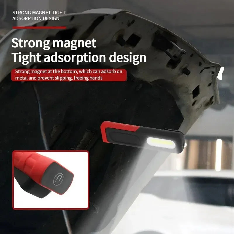 ESMARTER Magnetic COB LED Work Light – USB Rechargeable Torch