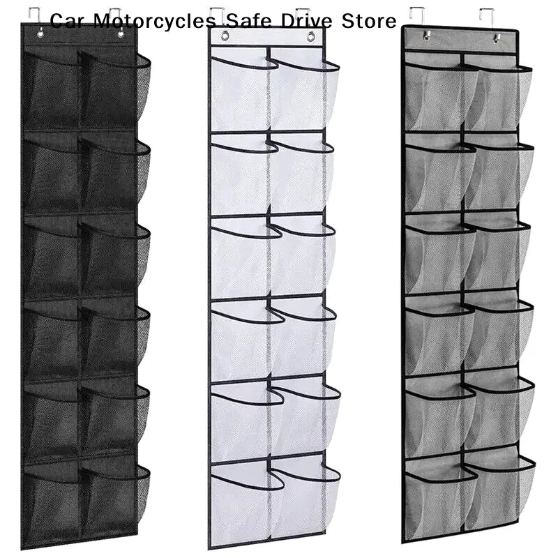 12 24 Grids Wall-mounted Shoe Organiser Fabric Closet Bag Storage