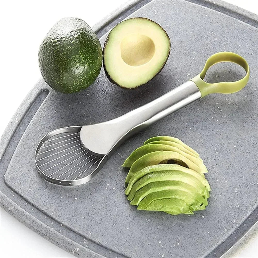 Stainless Steel Avocado Knife Cutting Fruit Artifact, Stainless Steel Fruit Slicer, Yellow Peach Coreless Dragon Fruit Slicer Zpaxo