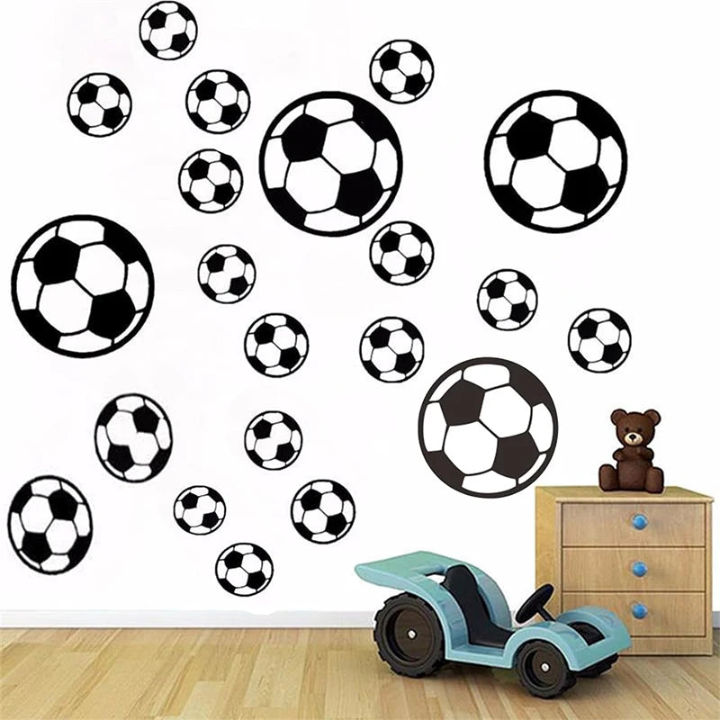 Football Soccer Wall Stickers Self-Adhesive Vinyl Wall Decals for Kids Sport Bedroom Refrigerator Sticker Home Decoration Zpaxo
